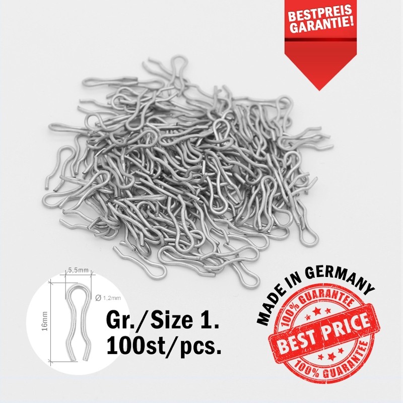 100 x Gr.1 Edelstahl Ösen für Do-it, Your Mold Bleigussform Stahlösen