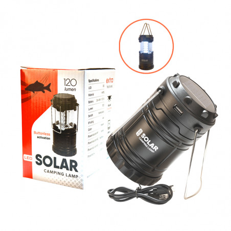 Solar Bivvy Lampe 120 Lumen LED Karpfenlampe mit Solar USB Ladung